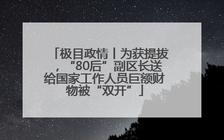 极目政情丨为获提拔，“80后”副区长送给国家工作人员巨额财物被“双开”