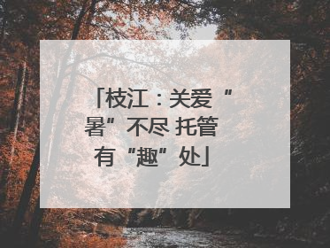 枝江：关爱“暑”不尽 托管有“趣”处