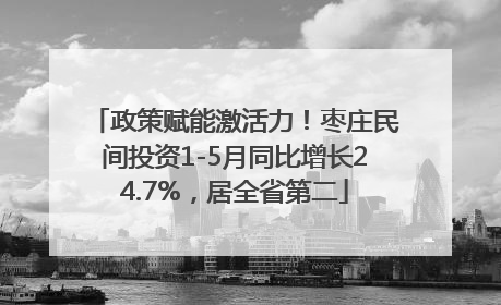 政策赋能激活力！枣庄民间投资1-5月同比增长24.7%，居全省第二