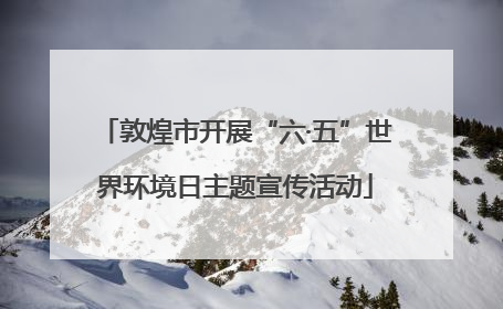 敦煌市开展“六·五”世界环境日主题宣传活动