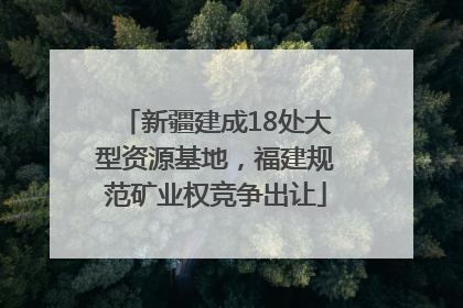 新疆建成18处大型资源基地，福建规范矿业权竞争出让