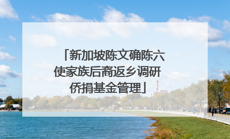 新加坡陈文确陈六使家族后裔返乡调研侨捐基金管理