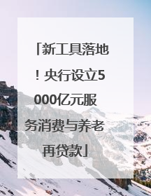 新工具落地！央行设立5000亿元服务消费与养老再贷款