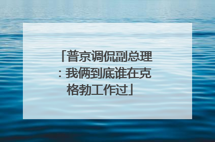 普京调侃副总理：我俩到底谁在克格勃工作过