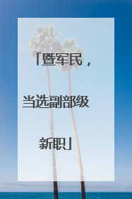 暨军民，当选副部级新职