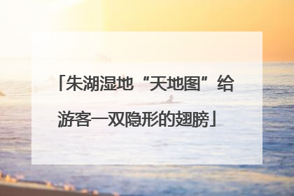 朱湖湿地“天地图”给游客一双隐形的翅膀