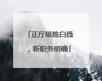 正厅级陈白薇，新职务明确