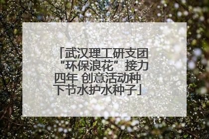 武汉理工研支团“环保浪花”接力四年 创意活动种下节水护水种子