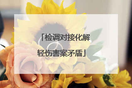 检调对接化解轻伤害案矛盾