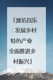 潍坊昌乐：发展乡村特色产业 全面推进乡村振兴