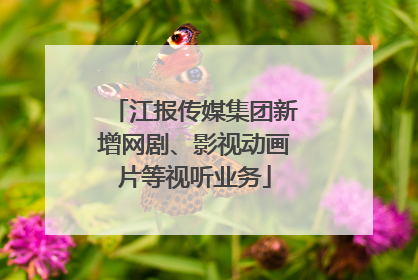 江报传媒集团新增网剧、影视动画片等视听业务
