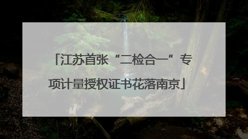 江苏首张“二检合一”专项计量授权证书花落南京
