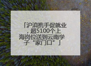 沪滇携手促就业，超5100个上海岗位送到云南学子“家门口”