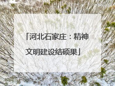 河北石家庄：精神文明建设结硕果
