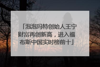 泡泡玛特创始人王宁财富再创新高，进入福布斯中国实时榜前十