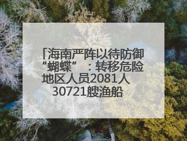 海南严阵以待防御“蝴蝶”：转移危险地区人员2081人 30721艘渔船全部进港避风