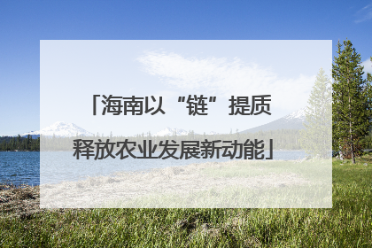 海南以“链”提质 释放农业发展新动能