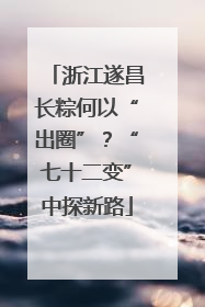 浙江遂昌长粽何以“出圈”？“七十二变”中探新路