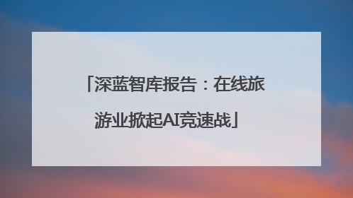 深蓝智库报告：在线旅游业掀起AI竞速战