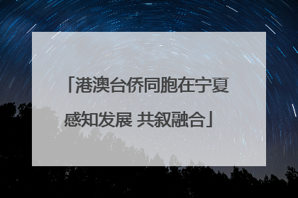 港澳台侨同胞在宁夏感知发展 共叙融合