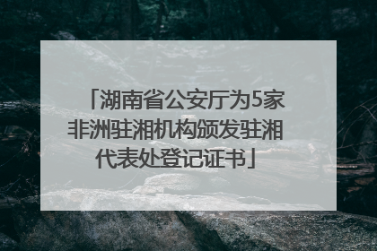 湖南省公安厅为5家非洲驻湘机构颁发驻湘代表处登记证书