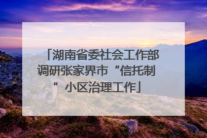 湖南省委社会工作部调研张家界市“信托制”小区治理工作