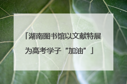 湖南图书馆以文献特展为高考学子“加油”