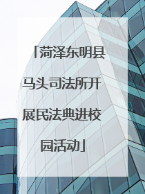 菏泽东明县马头司法所开展民法典进校园活动