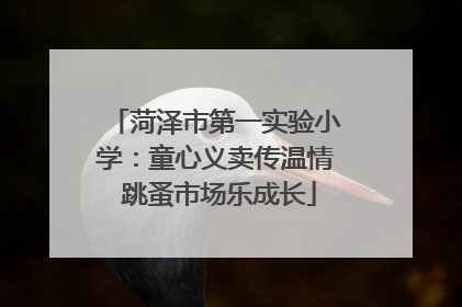 菏泽市第一实验小学：童心义卖传温情 跳蚤市场乐成长