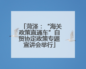 菏泽：“海关政策直通车”自贸协定政策专题宣讲会举行
