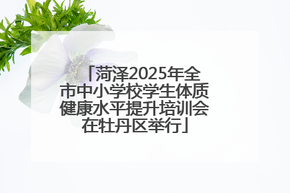 菏泽2025年全市中小学校学生体质健康水平提升培训会在牡丹区举行