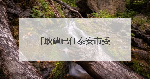 耿建已任泰安市委市直机关工委书记