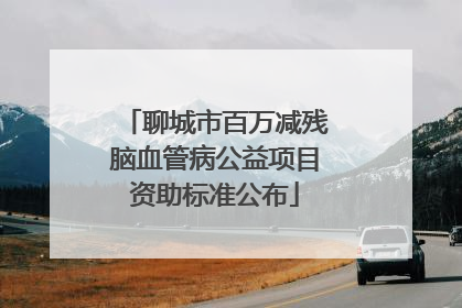 聊城市百万减残脑血管病公益项目资助标准公布