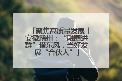 聚焦高质量发展丨安徽滁州：“融圈进群”借东风，当好发展“合伙人”
