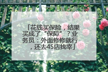 花钱买保险，结果买成了“保障”？业务员：外面修修就行，还去4S店找宰