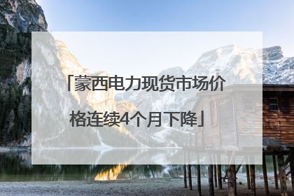 蒙西电力现货市场价格连续4个月下降