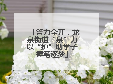 警力全开，龙泉街道“泉”力以“护”助学子握笔逐梦