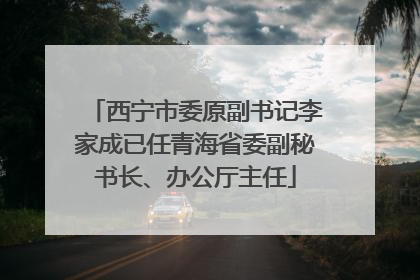 西宁市委原副书记李家成已任青海省委副秘书长、办公厅主任