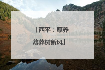 西平：厚养薄葬树新风