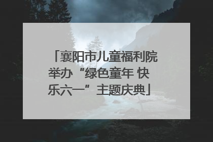 襄阳市儿童福利院举办“绿色童年 快乐六一”主题庆典