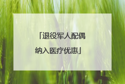 退役军人配偶纳入医疗优惠