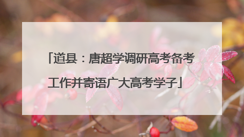 道县：唐超学调研高考备考工作并寄语广大高考学子