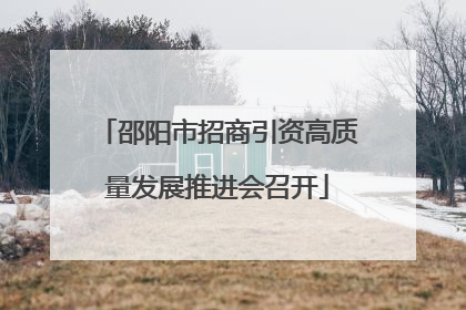 邵阳市招商引资高质量发展推进会召开