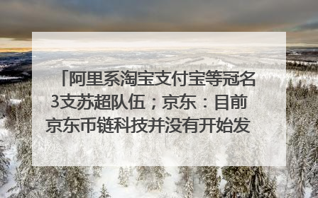 阿里系淘宝支付宝等冠名3支苏超队伍；京东：目前京东币链科技并没有开始发行稳定币｜早资道