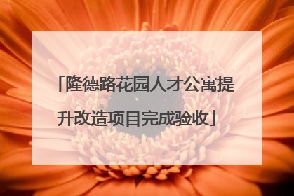 隆德路花园人才公寓提升改造项目完成验收