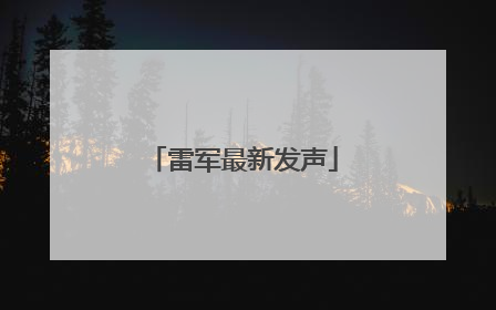 雷军最新发声