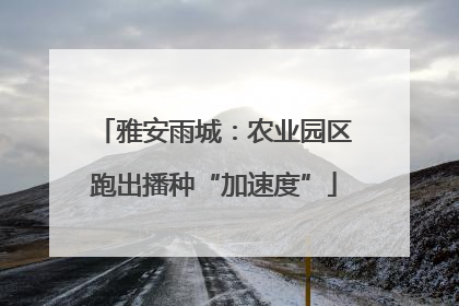 雅安雨城：农业园区跑出播种“加速度”