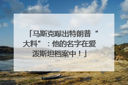 马斯克曝出特朗普“大料”：他的名字在爱泼斯坦档案中！