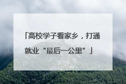 高校学子看家乡，打通就业“最后一公里”