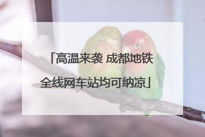 高温来袭 成都地铁全线网车站均可纳凉